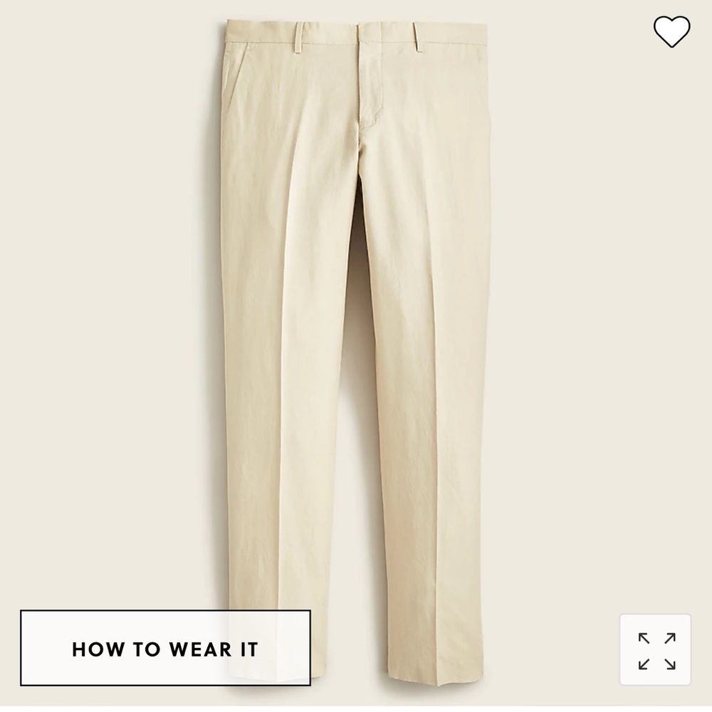 J. Crew Ludlow Slim Fit Linen Trousers